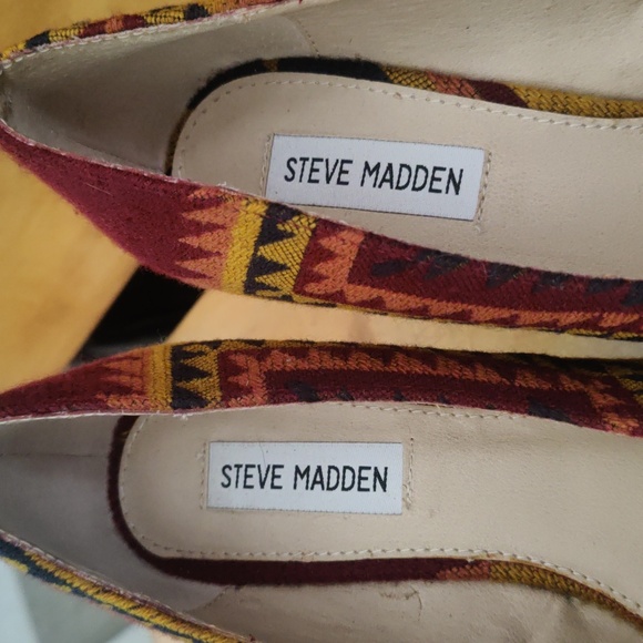 Steve Madden Pammyy wedge heels tweed Aztec multi color size 8.5 - Picture 8 of 10